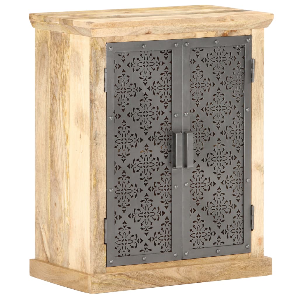 Buffet avec portes en acier en bois de manguier