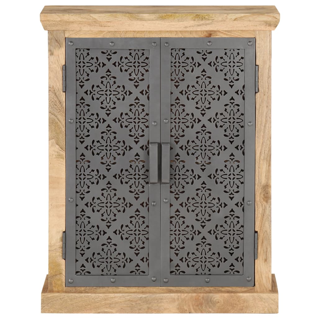 Buffet avec portes en acier en bois de manguier