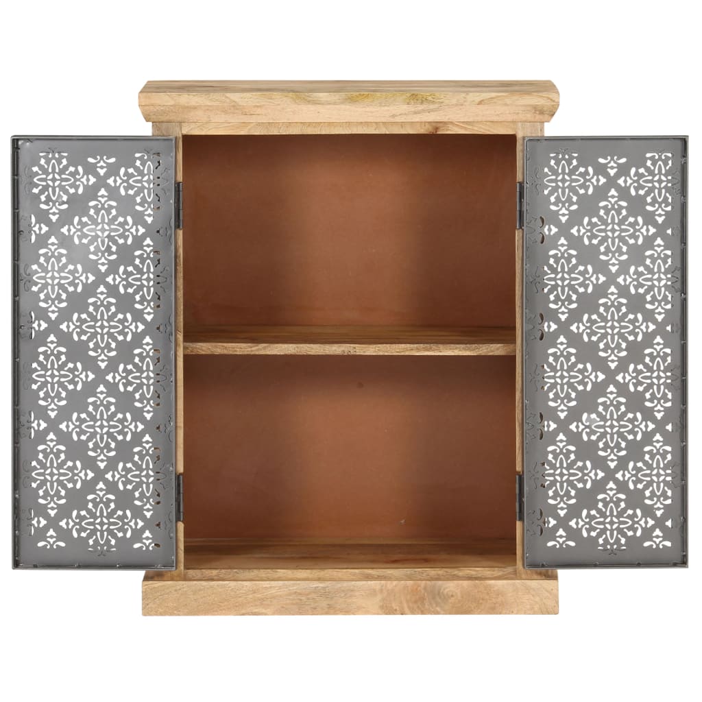 Buffet avec portes en acier en bois de manguier