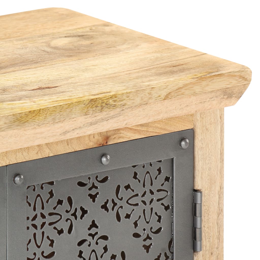Buffet avec portes en acier en bois de manguier