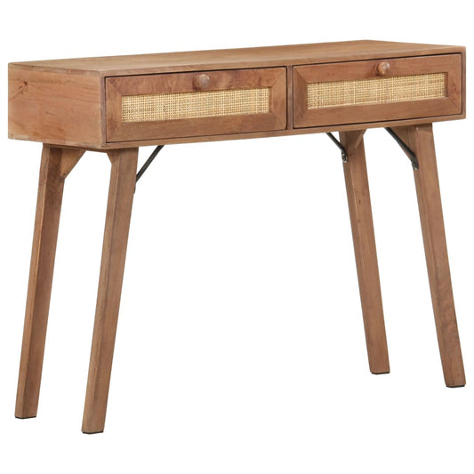 Console Bois de manguier et rotin