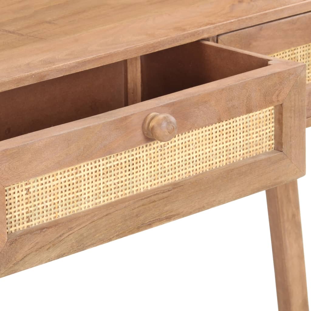 Console Bois de manguier et rotin