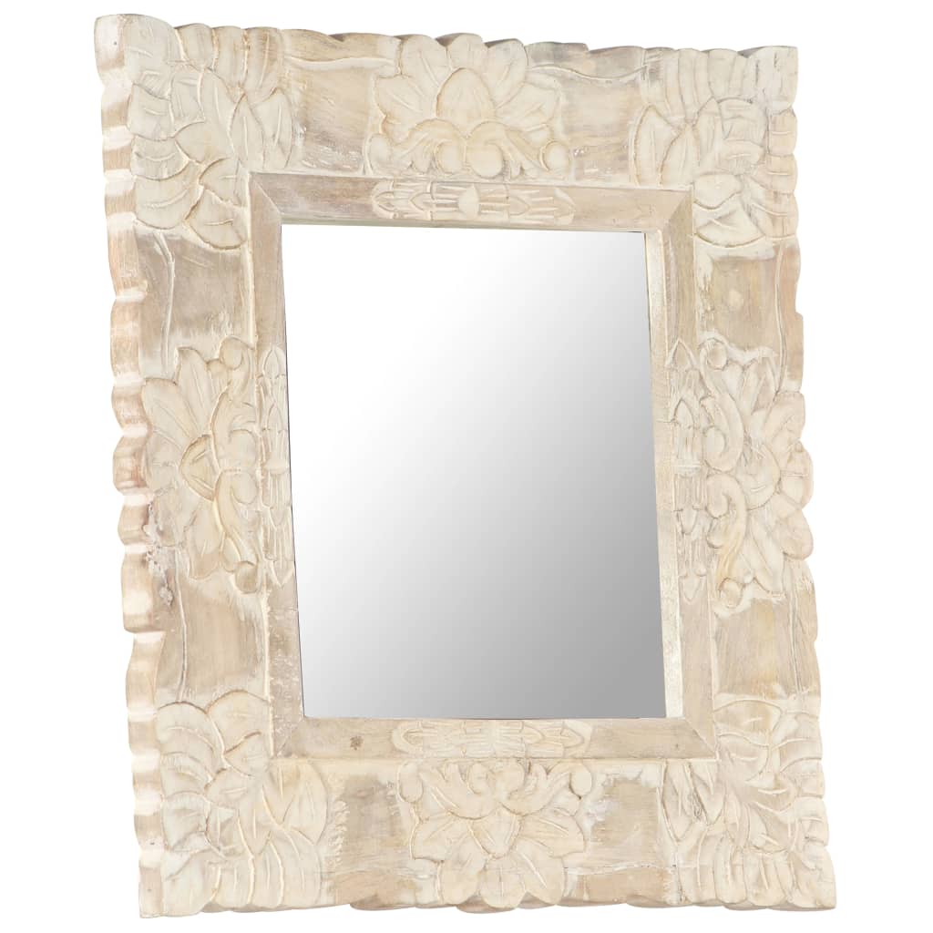 Miroir Blanc en bois de manguier