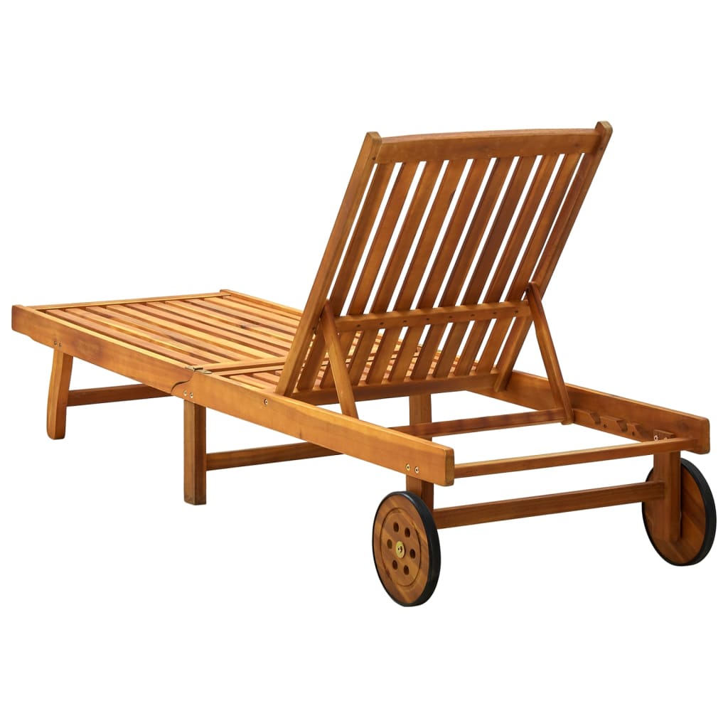 Chaise longue bois d'acacia