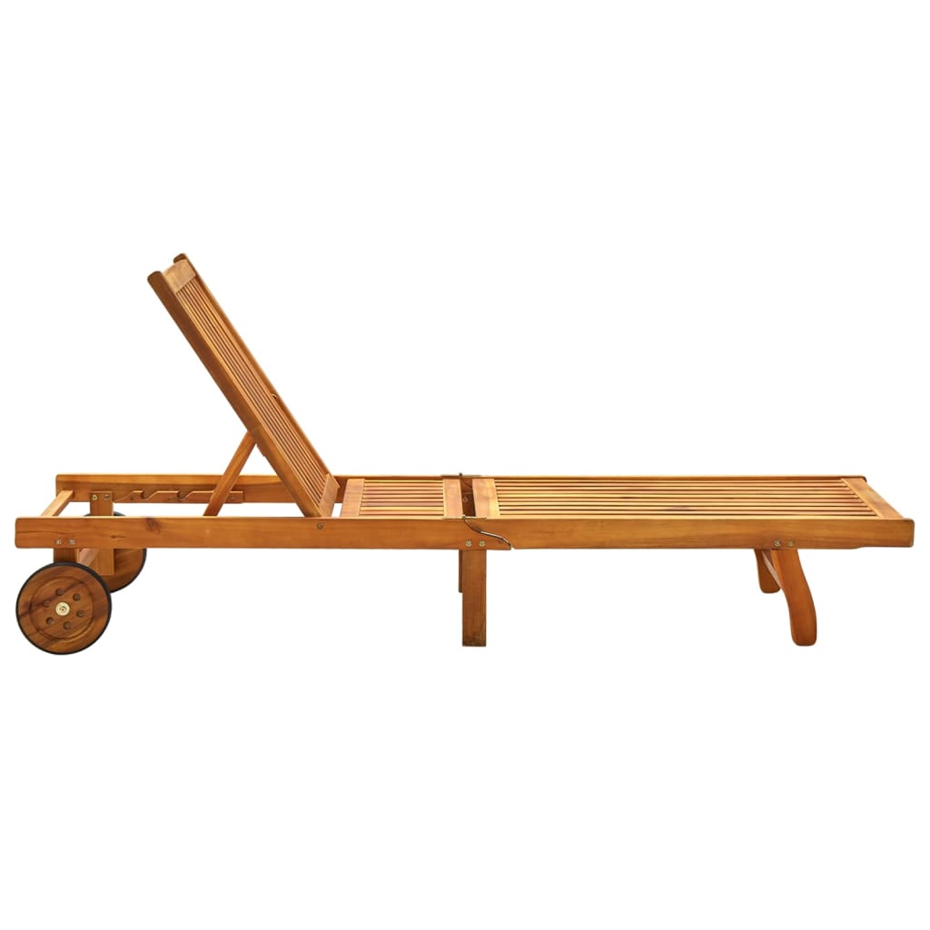 Chaise longue bois d'acacia