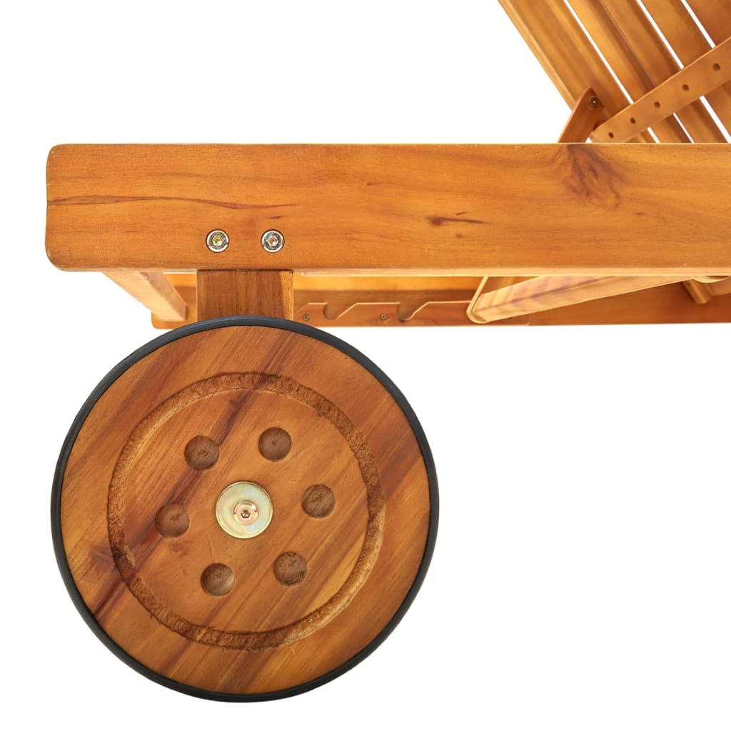 Chaise longue bois d'acacia
