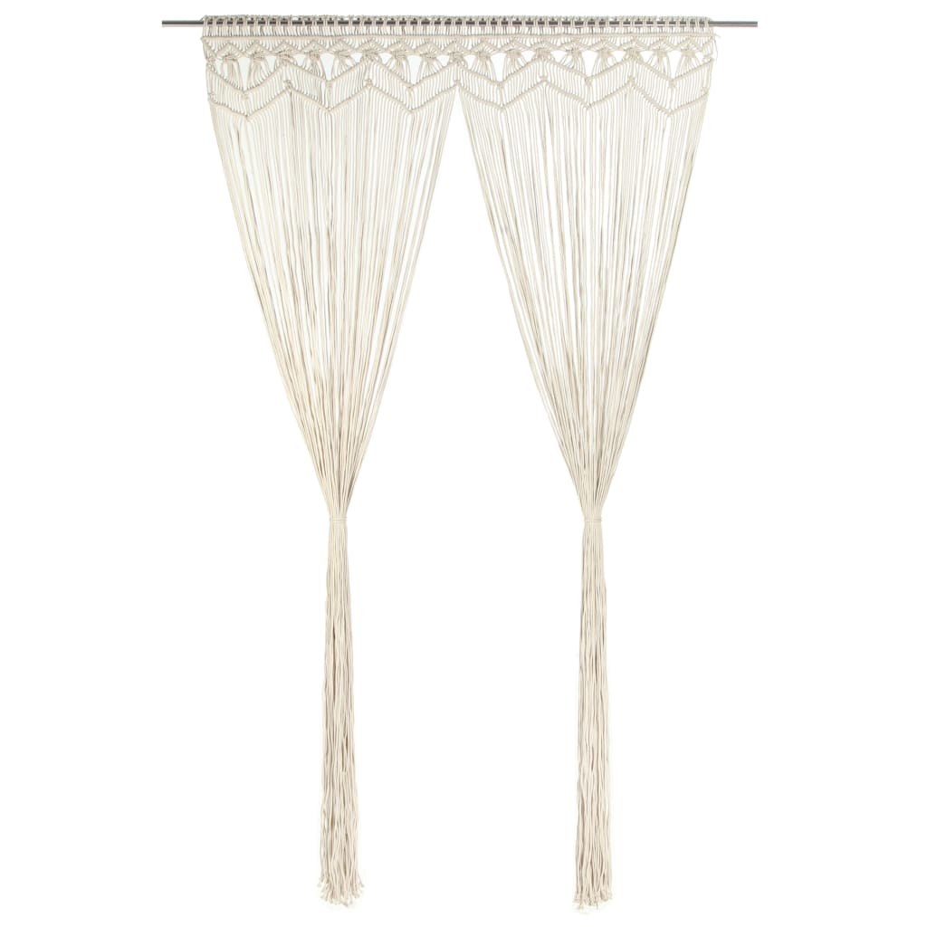 Rideau en macramé crème
