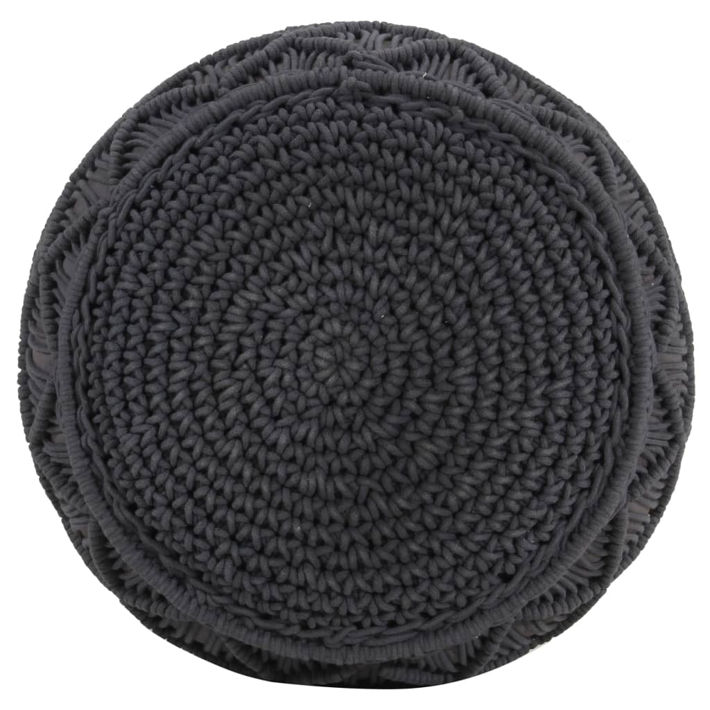 Pouf  en macramé Anthracite