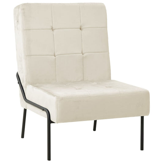 Fauteuil Blanc crème Velours