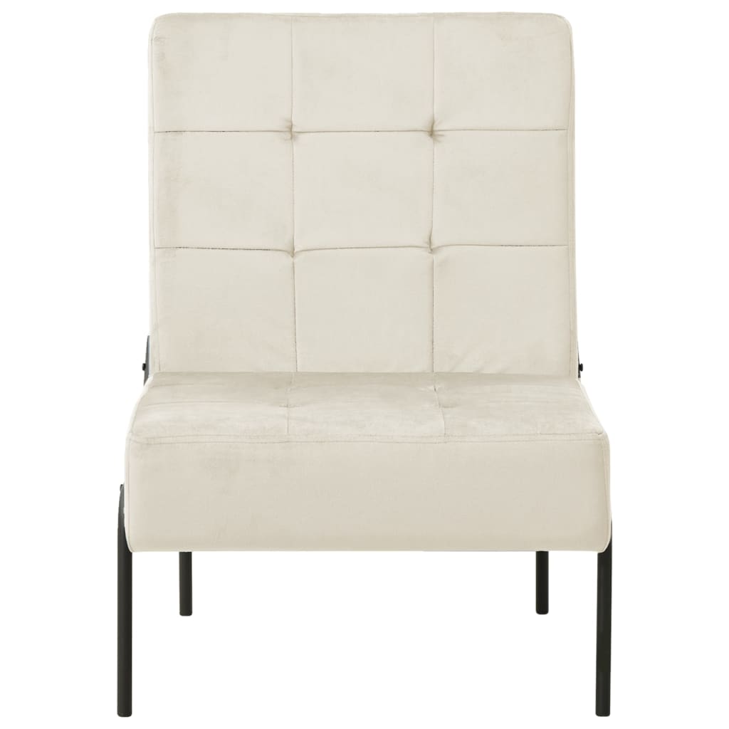 Fauteuil Blanc crème Velours