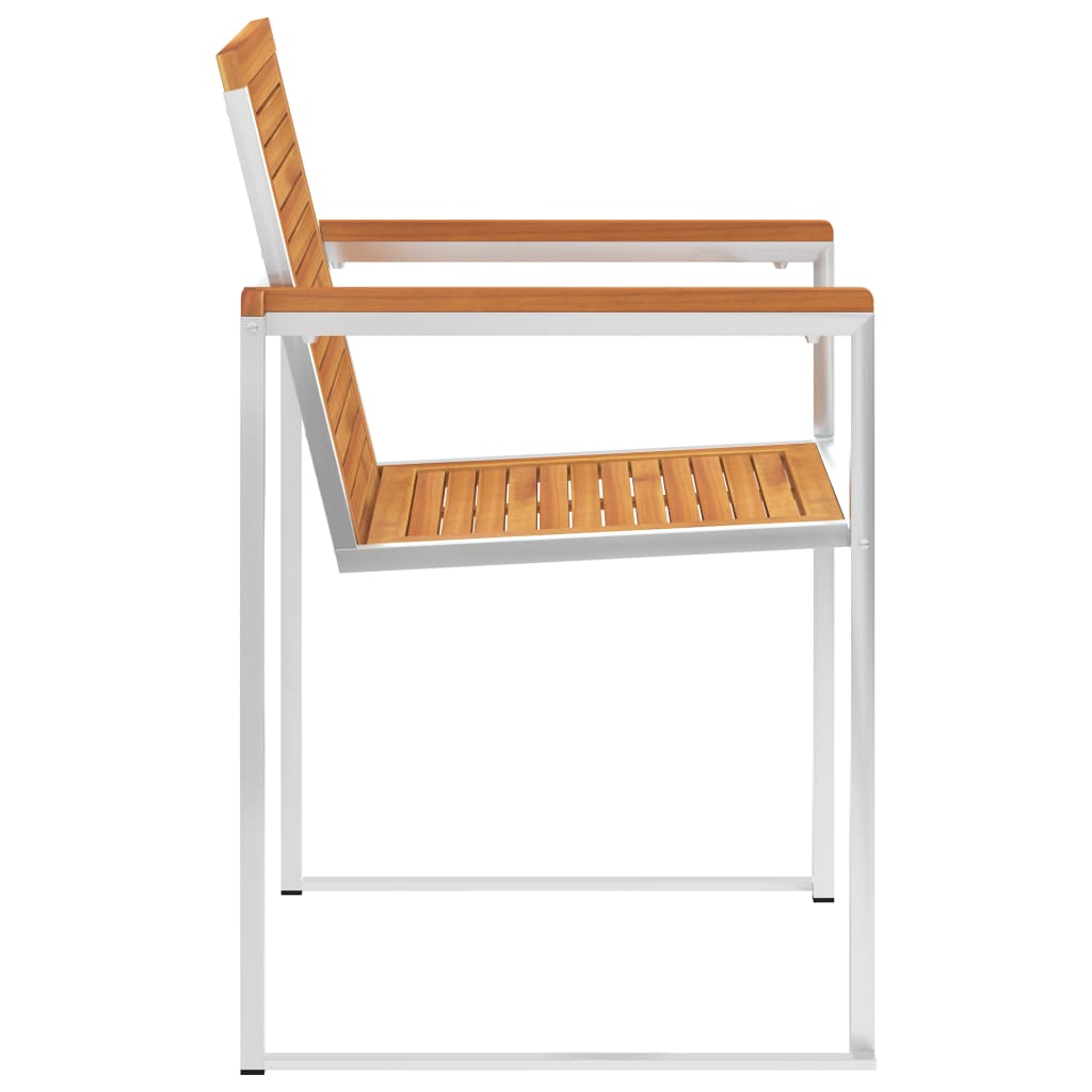 Chaises de jardin avec coussins lot de 2 Acacia solide
