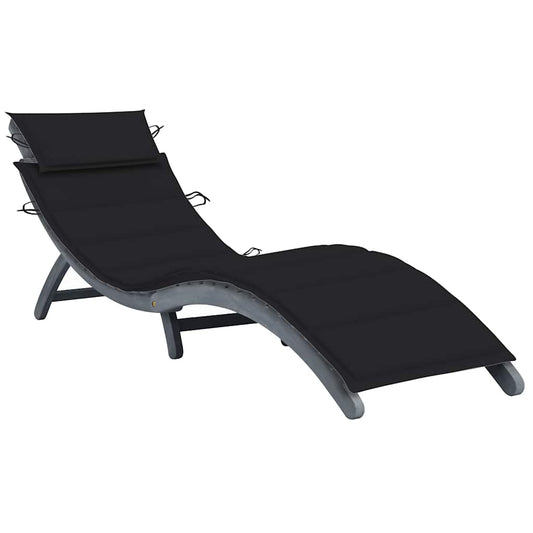 Chaise longue acacia noir