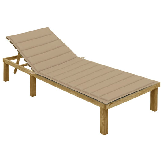 Chaise longue beige tia