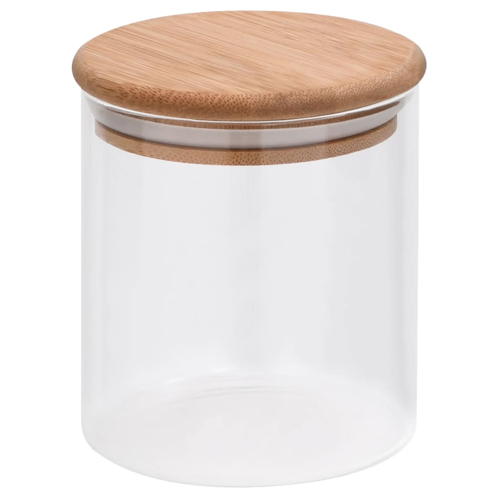 Pots de conservation en verre couvercle et bambou 6 pcs