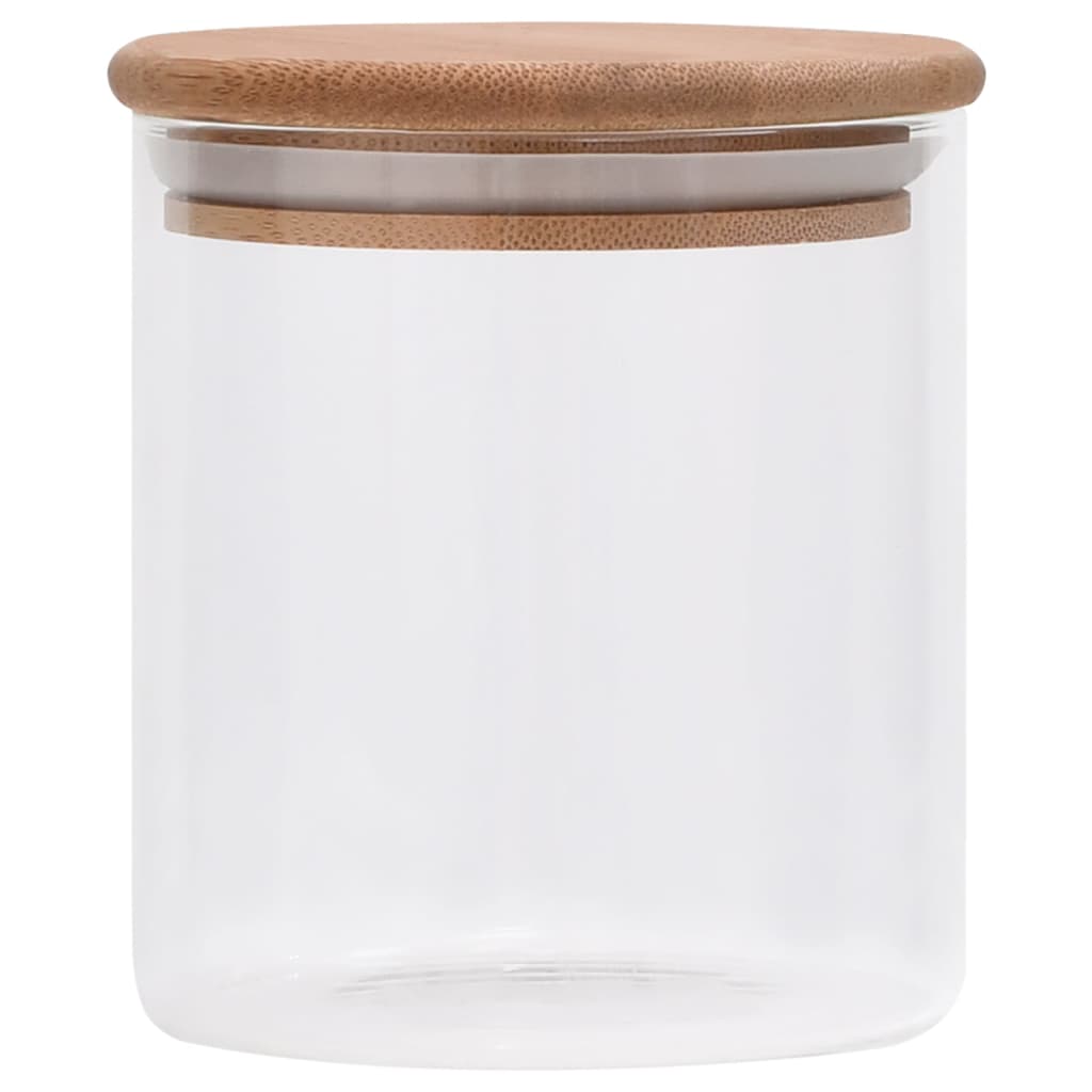 Pots de conservation en verre couvercle et bambou 6 pcs