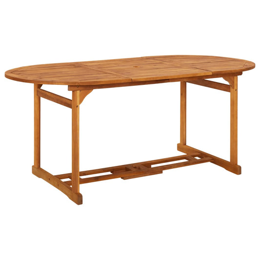 Table à dîner de jardin en bois d'acacia