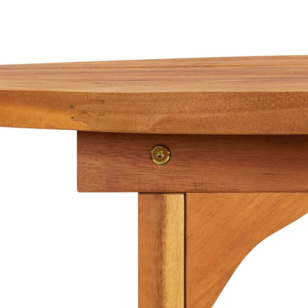 Table à dîner de jardin en bois d'acacia
