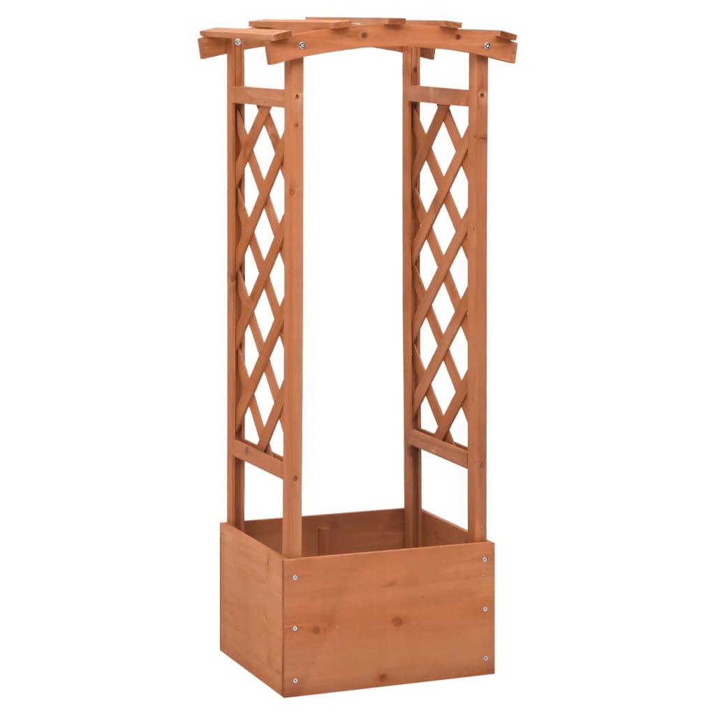 Jardinière à treillis avec arche en bois de sapin