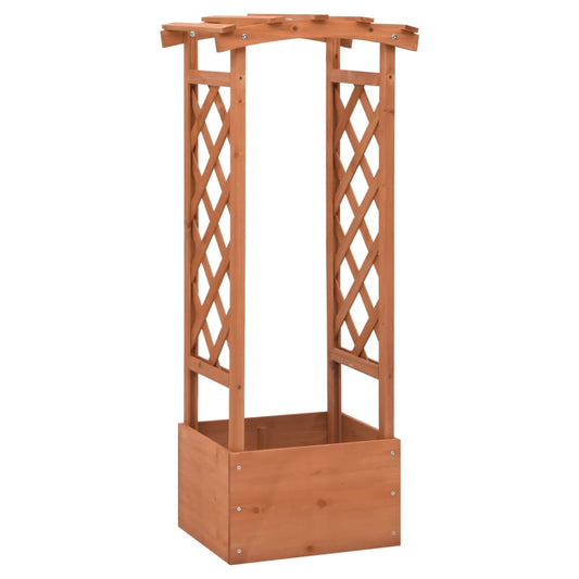 Jardinière à treillis avec arche en bois de sapin