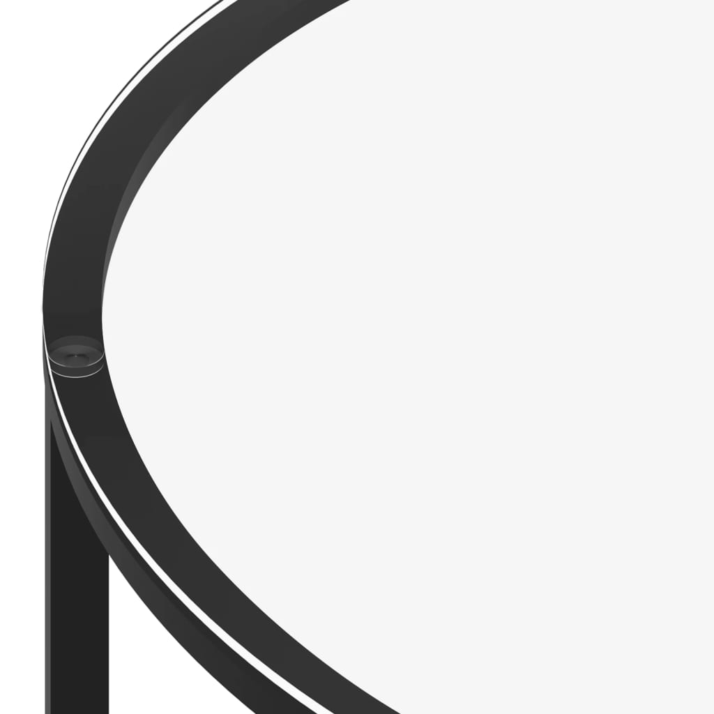 Table ronde Noir et transparent en  Verre trempé