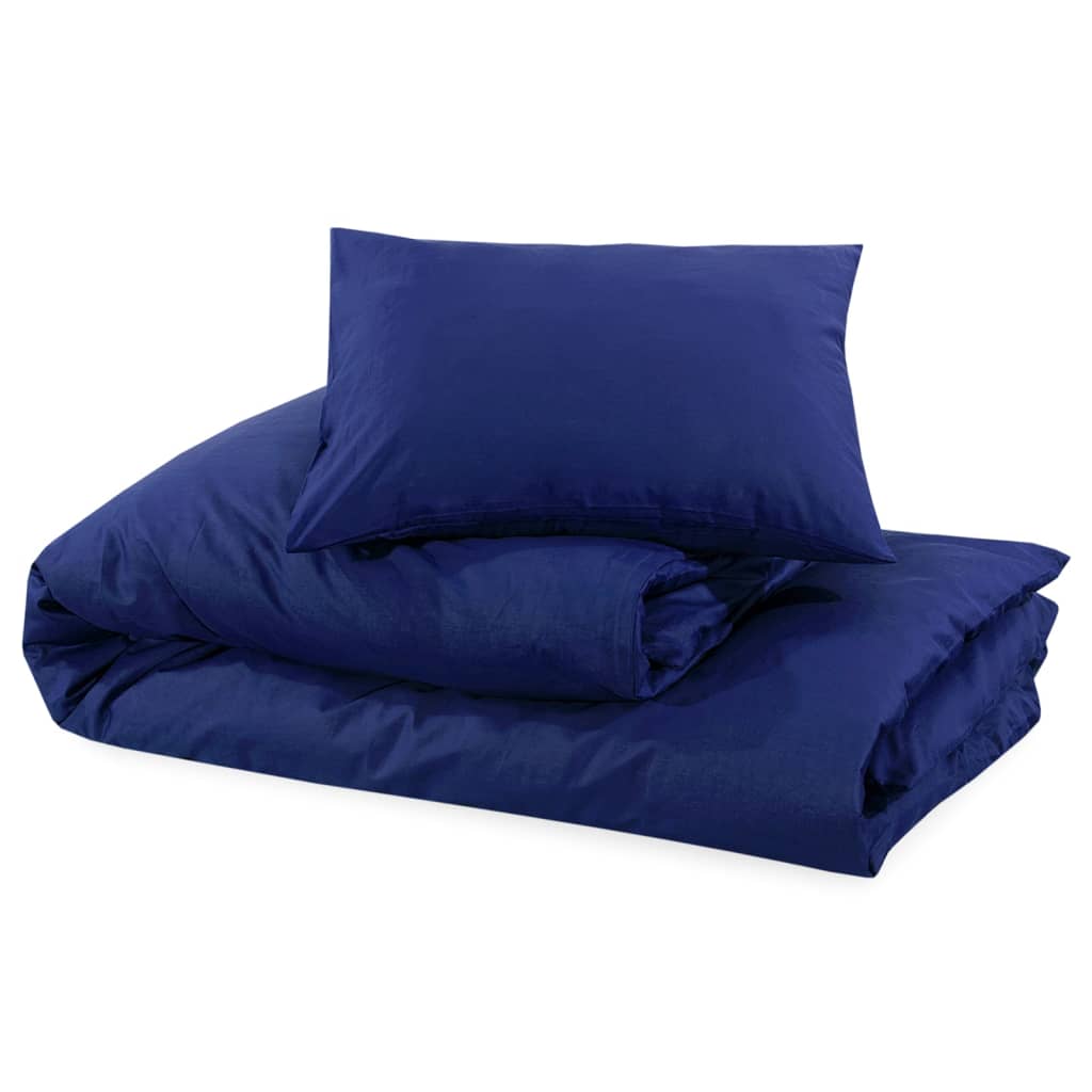 Ensemble de housse de couette Bleu marine 220x240 cm Coton