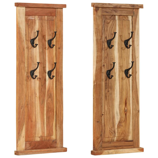 Porte-manteaux 2 pcs en bois  d'acacia