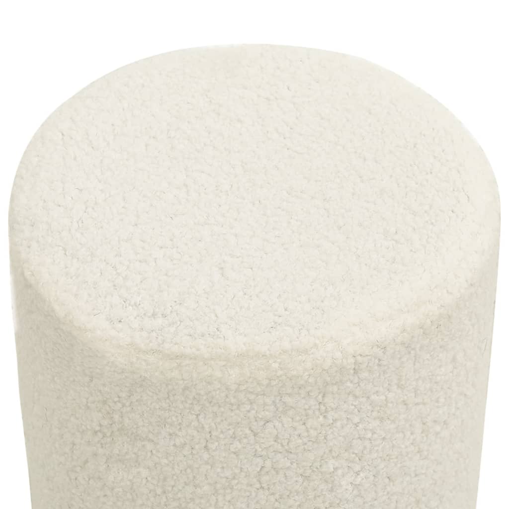 Tabouret rond Blanc Molleton