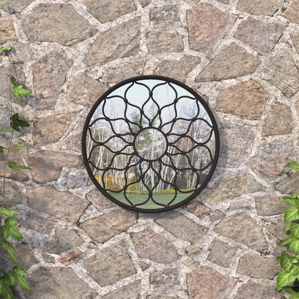 Miroir de jardin Noir  Rond  extérieure