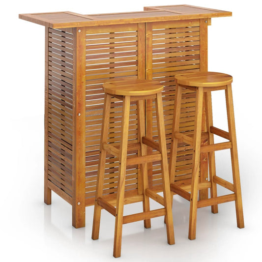 Ensemble de bar  3 pcs Bois d'acacia
