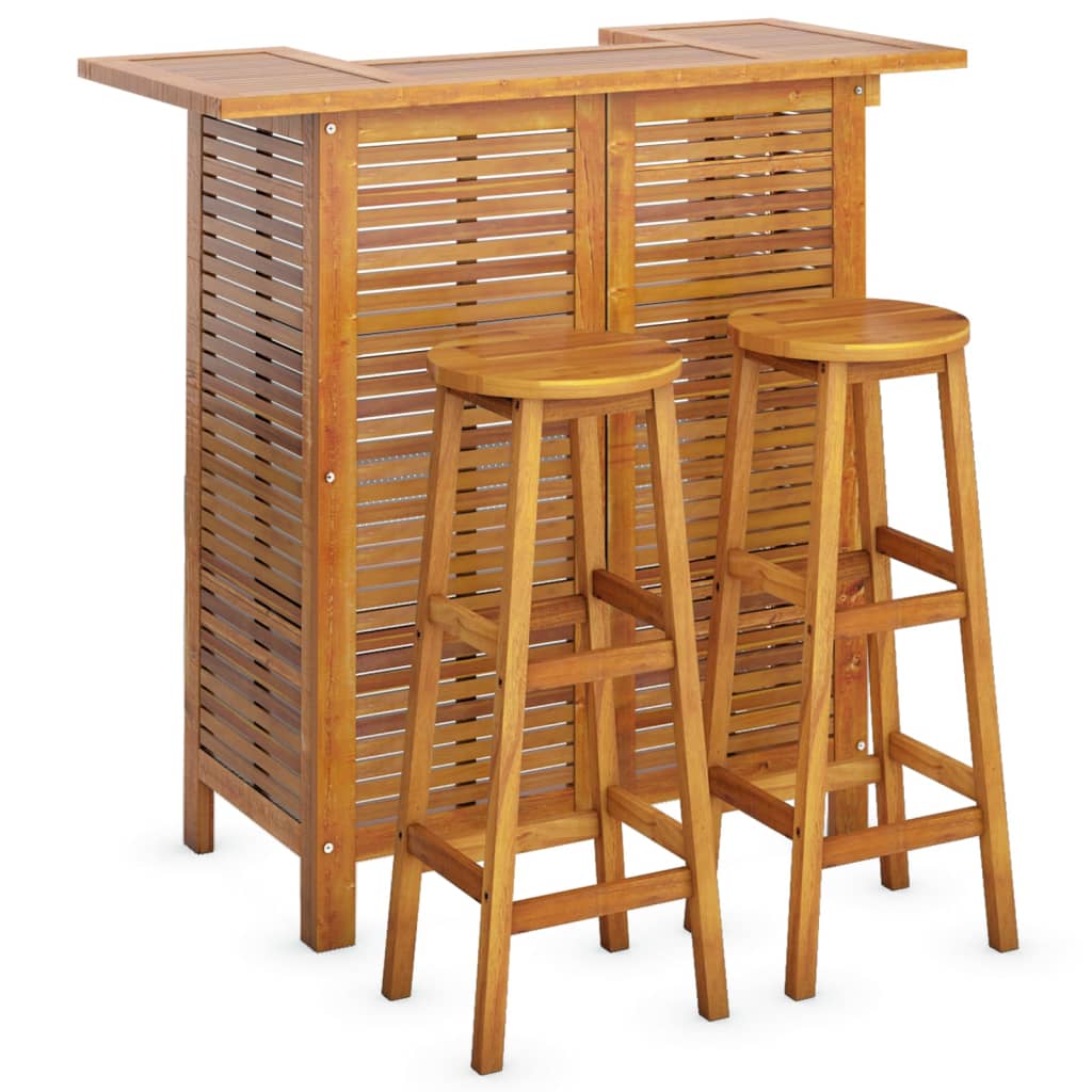 Ensemble de bar  3 pcs Bois d'acacia