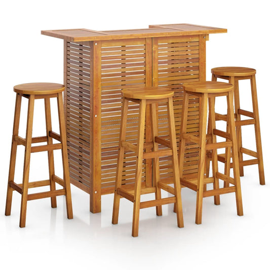 Ensemble de bar  5 pcs Bois d'acacia