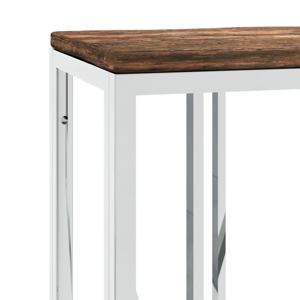 Table console en acier et bois massif