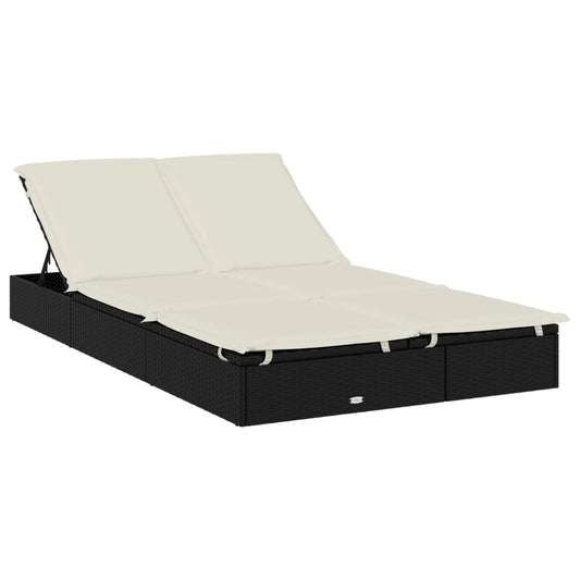 Chaise longue  noir résine tressée