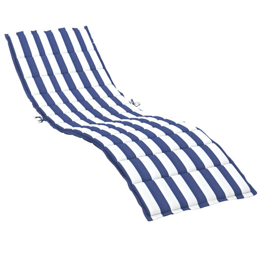 Coussin de chaise longue rayures bleues/blanches  oxford