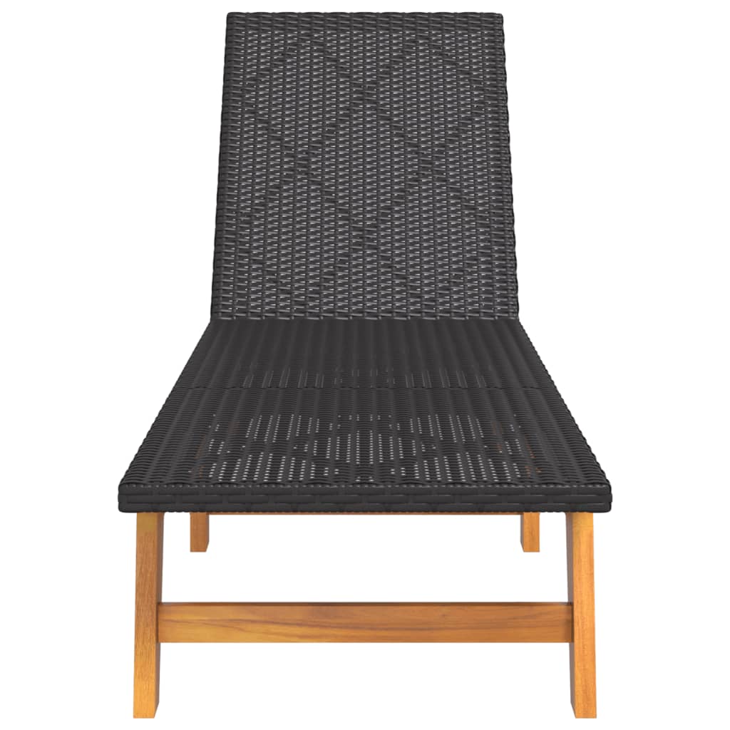 Chaises longues de 2 en noir/marron