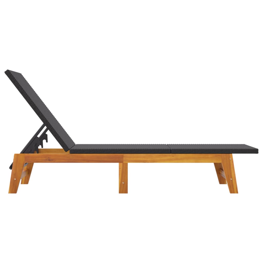 Chaises longues de 2 en noir/marron