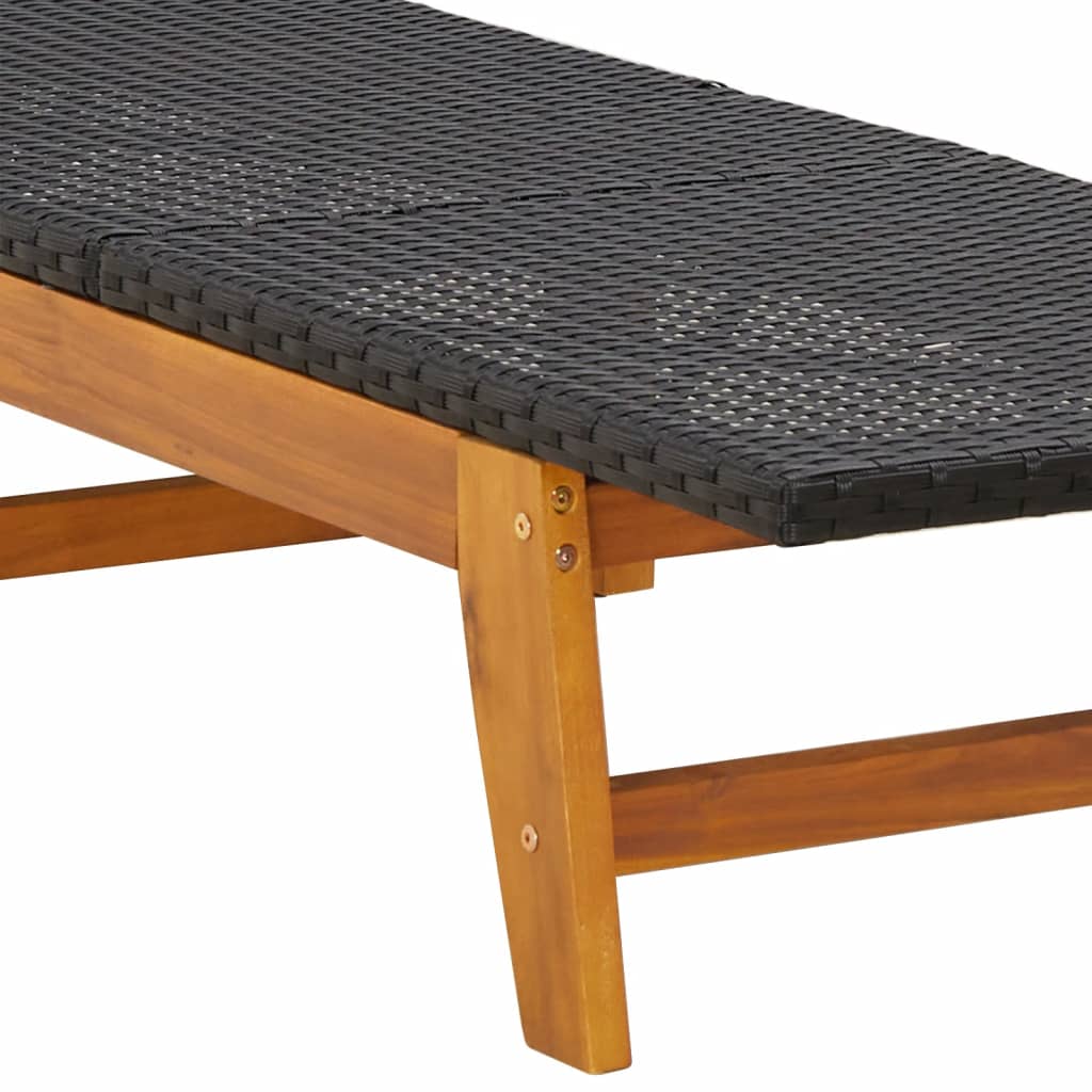 Chaises longues de 2 en noir/marron