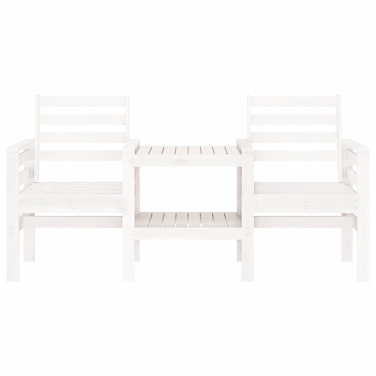 Banc de jardin  blanc en bois de pin