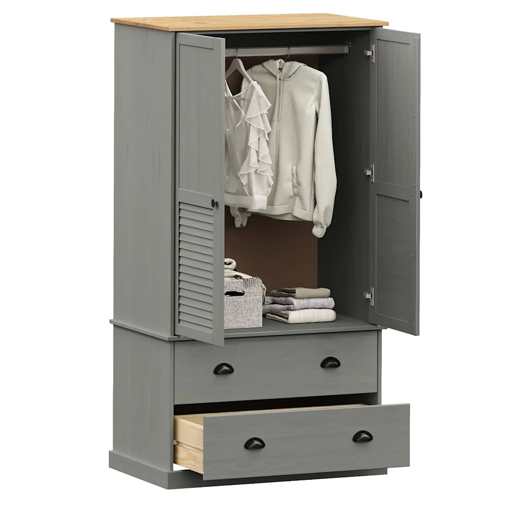 Armoire gris en bois massif de pin