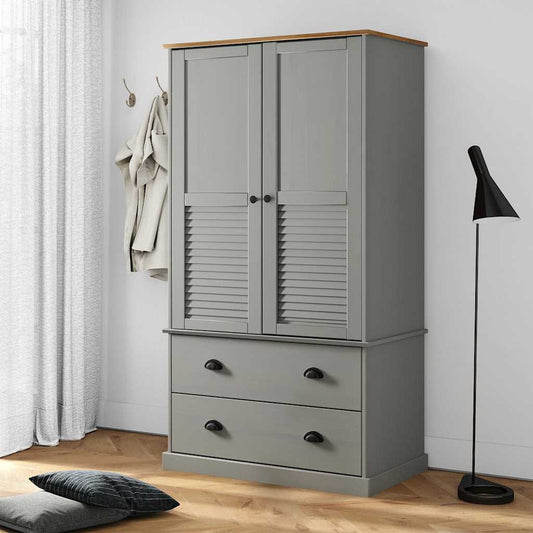 Armoire gris en bois massif de pin