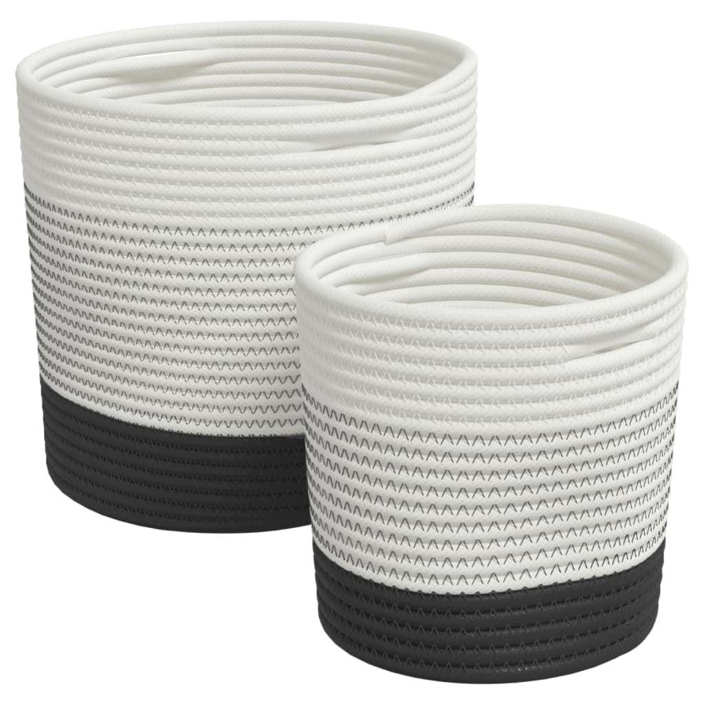 Paniers de rangement 2 pcs blanc et noir
