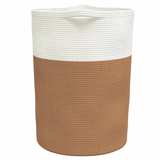 Panier de rangement marron et blanc