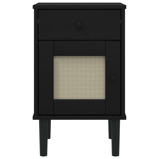 Table de chevet  aspect de rotin noir