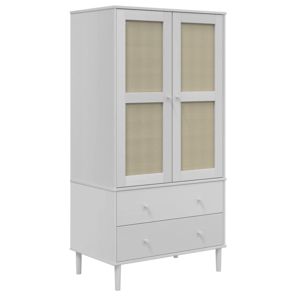 Armoire aspect rotin blanc