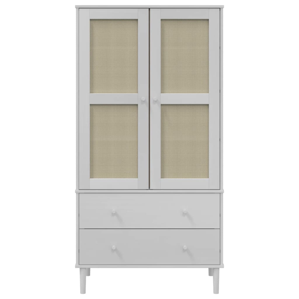 Armoire aspect rotin blanc