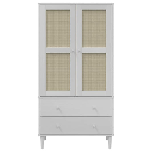 Armoire aspect rotin blanc