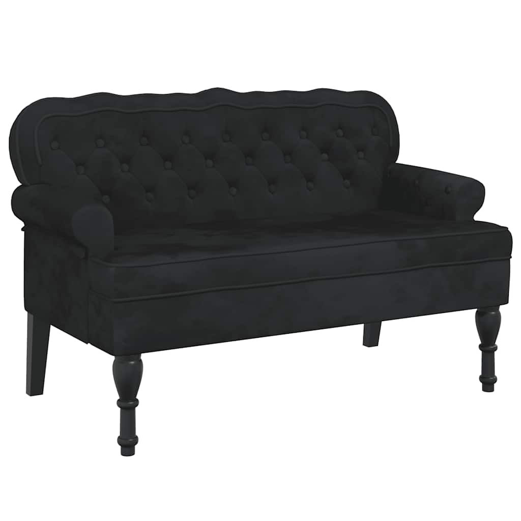 Banc baroque  avec dossier noir en velours