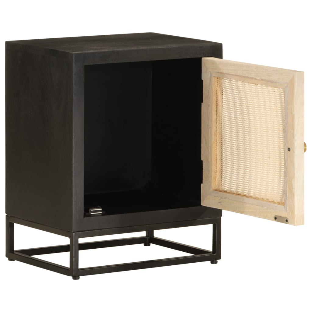 Table de chevet noir en bois de manguier