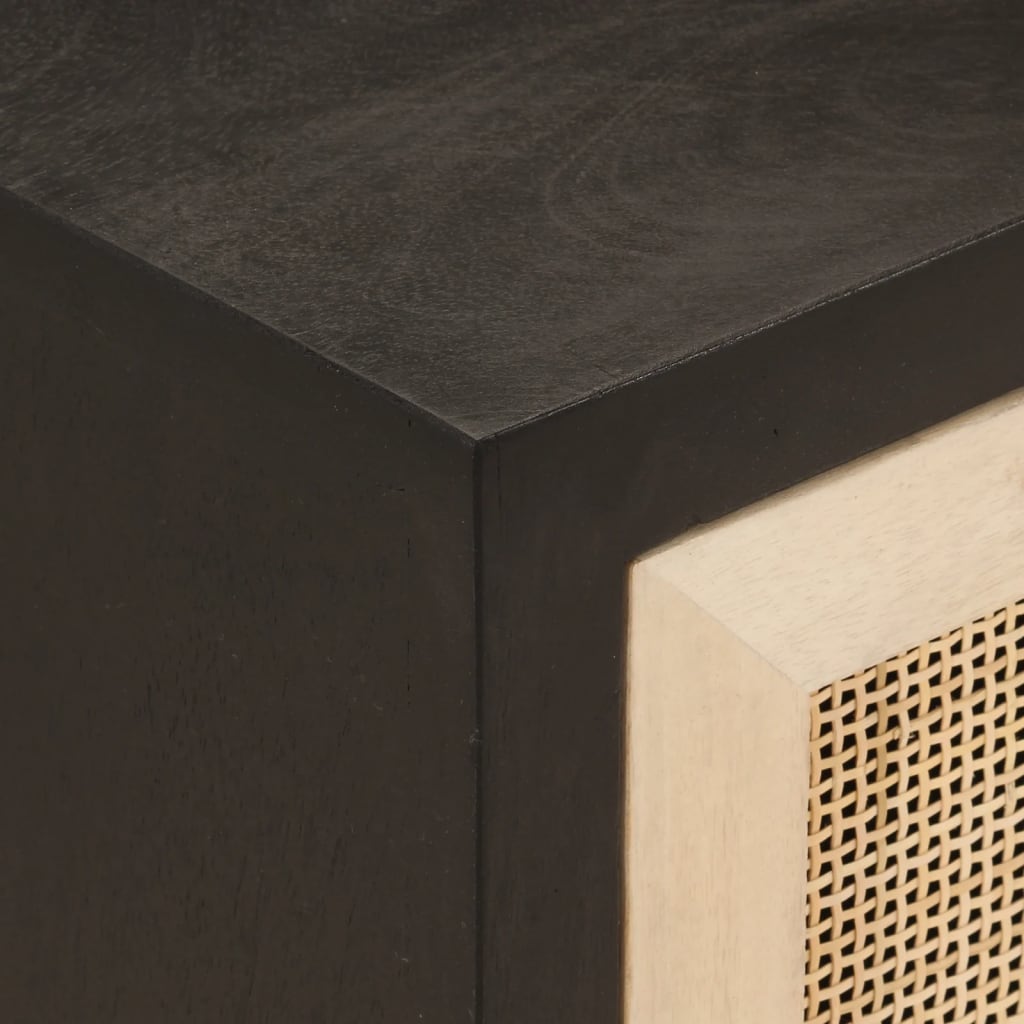 Table de chevet noir en bois de manguier