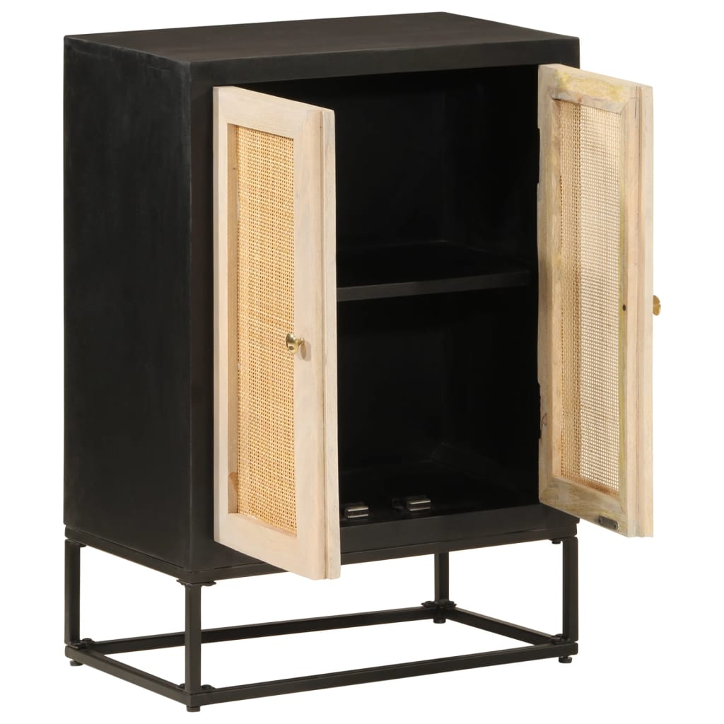 Buffet noir en bois massif de manguier